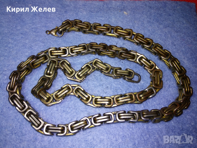 ВНУШИТЕЛЕН СТОМАНЕН ЛАНЕЦ НЕРЪЖДАЕМА БЛАГОРОДНА СТОМАНА ВИНТИДЖ ПЛЕТКА 44113, снимка 3 - Колиета, медальони, синджири - 44756258