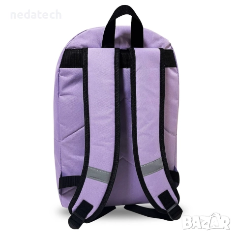 Ученическа раница Benetton, Лилав, 30x14x44см., снимка 3 - Ученически пособия, канцеларски материали - 51491131