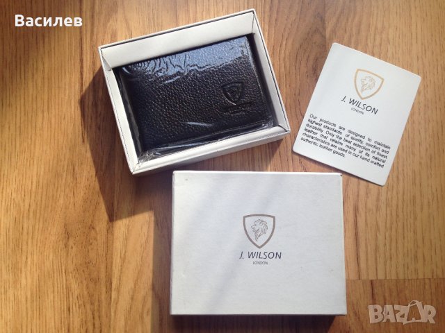 J.Wilson London нов мъжки портфейл портмоне естествена кожа с подарък калъф за документи внос Англия, снимка 9 - Портфейли, портмонета - 43771630