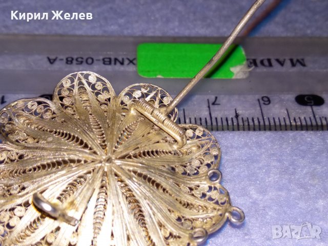 РАЗКОШНА СТАРИННА СРЕБЪРНА ФИЛИГРАННА ФЛОРАЛНА БРОШКА ФИНА МАЙСТОРСКА РЪЧНА ИЗРАБОТКА УНИКАТ 35809, снимка 16 - Антикварни и старинни предмети - 39507059