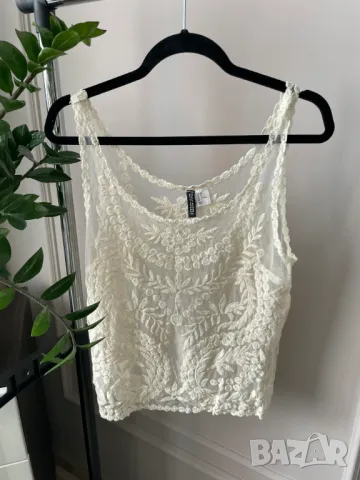 H&M Divided Дантелен бохо потник, размер 38 (M), снимка 1