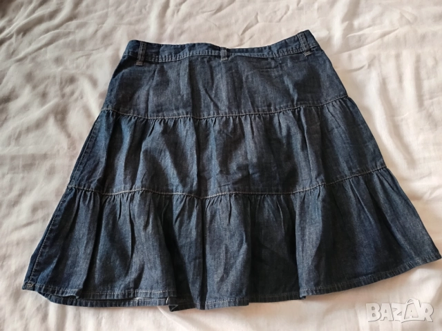 Дънкова пола на волани на марката Yessika, снимка 3 - Поли - 51462299