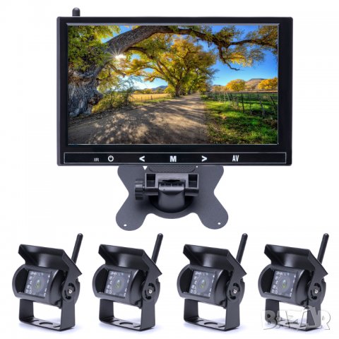 	Безжична камера с монитор, за паркиране, камион, заден ход, тир, автобус, парктроник, задно виждане, снимка 2 - Аксесоари и консумативи - 35223125