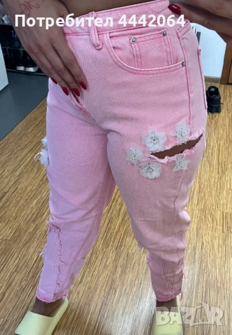 Бебешко розово дънки на Джофра, снимка 8 - Дънки - 51880452