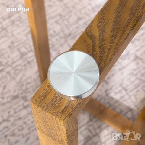 Кръгла стъклена трапезна маса с метални крака 80*80*75 см - Стъкло, снимка 10 - Маси - 51556746