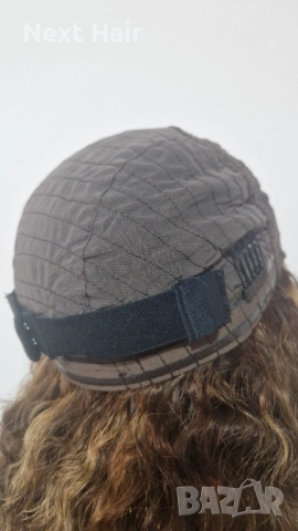 Афро къдрава естествена перука, кафява с руси кичури, 55 см, Lace 4х4, снимка 10 - Аксесоари за коса - 53283334