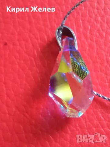 ЮВЕЛИРНО ФАСЕТИРАН КРИСТАЛ СВАРОВСКИ АРТ ВИСУЛКА СРЕБРО 925 УКРАШЕНИЕ БИЖУ 26058, снимка 9 - Колиета, медальони, синджири - 35975684