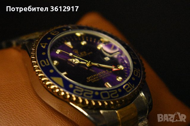 Rolex Oyster Perpetual Date GMT-Master II - Златно-Сребърен с Лилаво, снимка 4 - Мъжки - 42369081