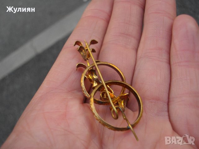 СТАРА ПОЗЛАТЕНА БРОШКА, снимка 6 - Антикварни и старинни предмети - 39144516