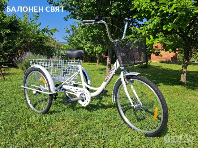 MEGA BRAND Практичен Триколесен Велосипед с три гуми Триколка за всеки, снимка 13 - Велосипеди - 51050101