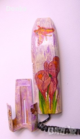 От Франция стационарен ръчно рисуван телефон, снимка 2 - Стационарни телефони и факсове - 39943300