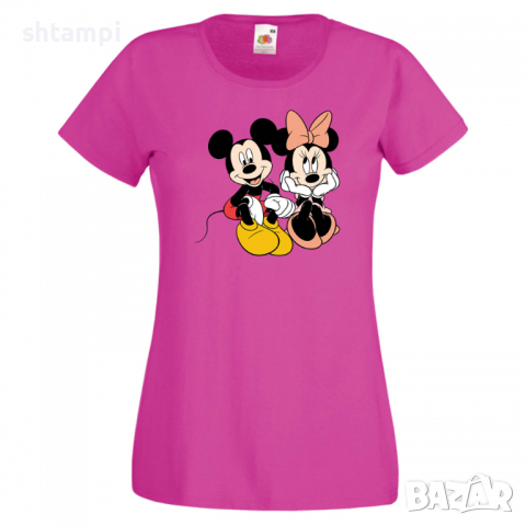 Дамска тениска Mickey & Minnie 5 Мини Маус,Микки Маус.Подарък,Изненада,