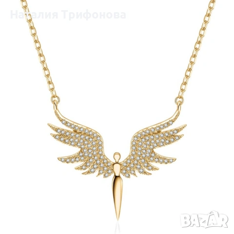 Нежно дамско колие с висулка феникс с камъни, снимка 5 - Колиета, медальони, синджири - 53880542