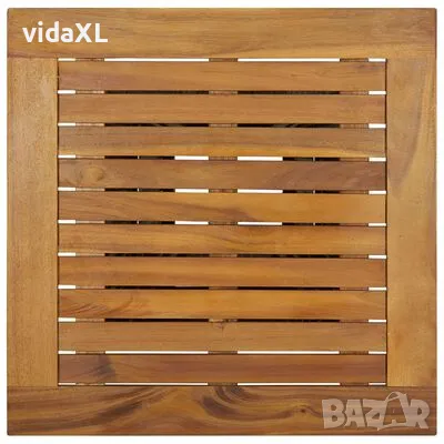 vidaXL Бар маса, сива, 60x60x110 см, полиратан и акациево дърво масив(SKU:313464), снимка 4 - Маси - 48108591