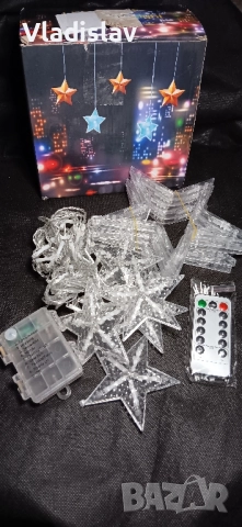 Лед гирлянд със звезди 8 режима с батерии, снимка 3 - Лед осветление - 52418083