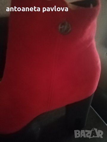 Червени елегантни боти, снимка 6 - Дамски боти - 38585306