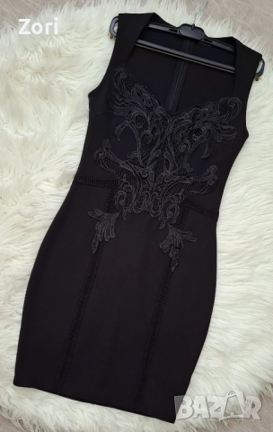 УНИКАЛНО КРАСИВА черна рокля по тялото с дантела, снимка 2 - Рокли - 52716686