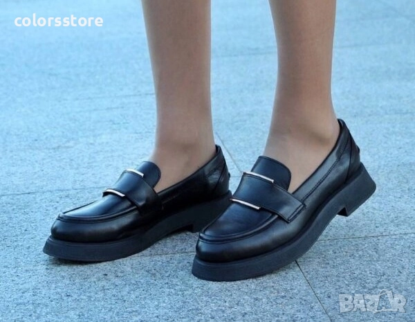 Равни обувки - черна ЕСТЕСТВЕНА кожа - 33105 