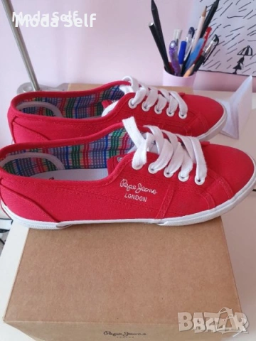 Червени кецове на Пепе Джинс, снимка 3 - Кецове - 53900003