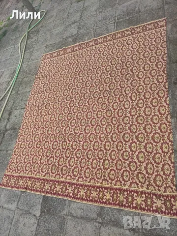 Жълто- червено ретро покривало, шалте за легло, снимка 4 - Спални и легла - 47567069