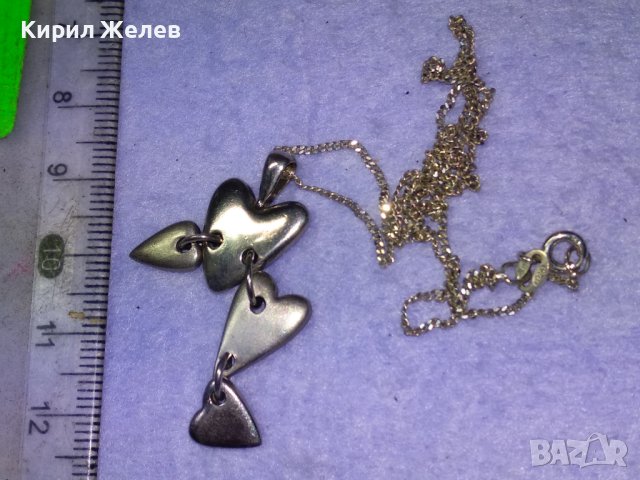 РОМАНТИЧНО ИТАЛИАНСКО СРЕБЪРНО АРТ КОЛИЕ със СЪРЧИЦА РОДИРАНО СРЕБРО 925 ДИЗАЙНЕРСКО БИЖУ 39909, снимка 11 - Колиета, медальони, синджири - 42855293