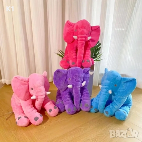 Голям плюшен Слон, 60см, Плюшена играчка Слонче, снимка 2 - Плюшени играчки - 51682443