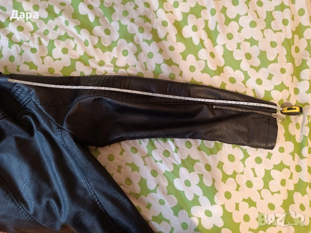 черно дамско кожено яке 42 N, снимка 12 - Якета - 52500725