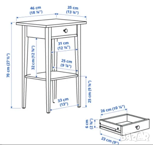 Нощно шкафче, Икеа, снимка 4 - Шкафове - 47967063