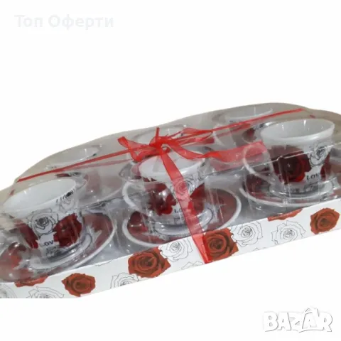 Керамичен сервиз за кафе/чай – Комплект от 12 броя