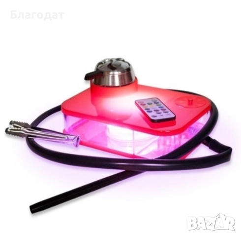 Наргиле - Акрилен уред с дистанционно управление LED кутия, снимка 11 - Други стоки за дома - 52501041