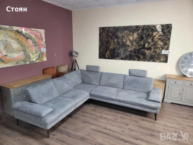 ПРОМОЦИЯ!!! Сив ъглов диван от плат Dieter Knoll Arzona, снимка 6 - Дивани и мека мебел - 52836977