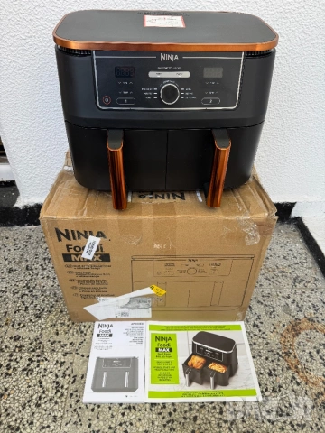 ДВУЗОНОВ Фритюрник с Горещ Въздух Ninja AF400EU Foodi MAX Dual Zone Air Fryer 9.5L 2470W Еър Фрайер!, снимка 2 - Фритюрници - 54305835