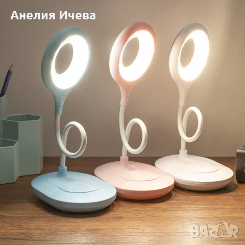 Настолна LED лампа за бюро с 12 крушчици, 6 W. Подходяща за четене и нощно осветление., снимка 6 - Настолни лампи - 51268849