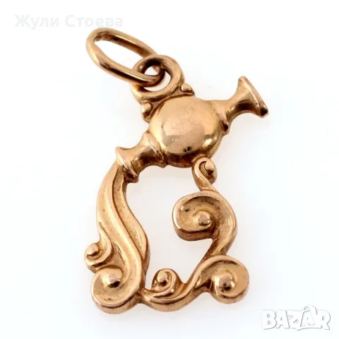 Съветска златна висулка, снимка 2 - Колиета, медальони, синджири - 56237948