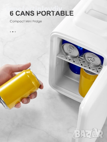 Мини хладилник Mini Refrigerator, 6 Liter/9 Cans,Гаранция, снимка 2 - Хладилници - 50847515
