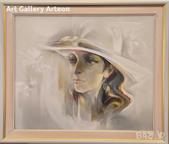 Картина на В.Карадимов " Жена с капела "