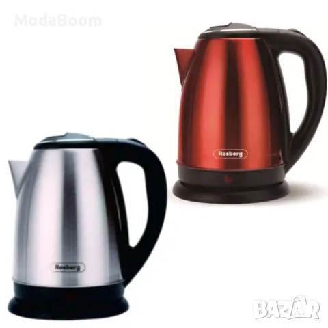 Електрическа кана, 1800W, 1.8л., Корпус  неръжд. стомана, S/S, Инокс/Черен, Червен металик, снимка 4 - Други - 48370162