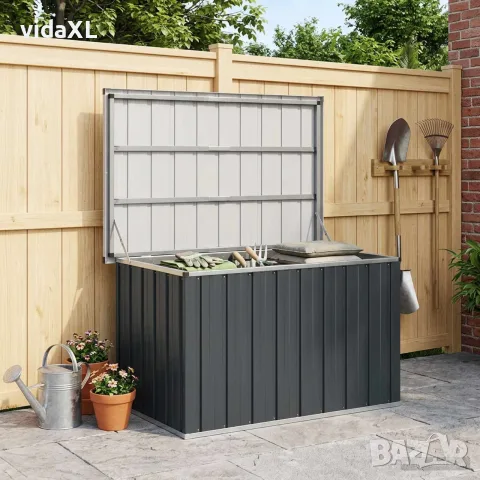 vidaXL Градински сандък за съхранение, антрацит, 109x67x65 см, снимка 2 - Ракли - 56147680
