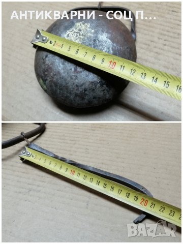 Стара Кована Миньорска Лампа. , снимка 2 - Антикварни и старинни предмети - 44354598