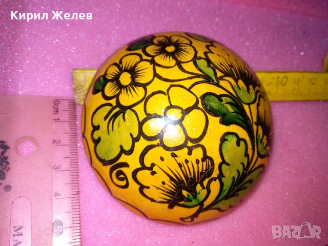 СТАРО ФЛОРАЛНО ИЗРИСУВАНО ДЪРВЕНО КАПАЧЕ За КОЛЕКЦИЯ ДЕКОРАЦИЯ 42884, снимка 3 - Други ценни предмети - 44312632