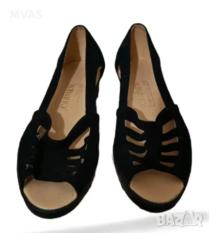Нови черни дамски летни ежедневни обувки пантофки набук 35 36 37 размер, снимка 3 - Дамски ежедневни обувки - 49741732