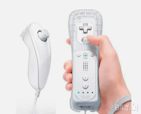 ДИСТАНЦИОННО УПРАВЛЕНИЕ ЗА КОНЗОЛА NINTENDO WII + NUNCHUCK NUNCHUK + СИЛИКОН + КАИШКА