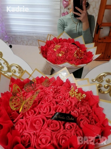 вечен букет от 50 рози , снимка 4 - Декорация за дома - 53201350