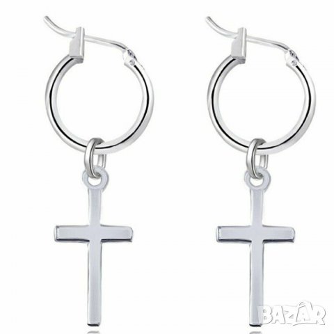 Обеци от Неръждаема стомана - кръстче, обръч, висящи