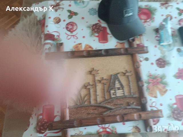 дърворезба-картина на къща с дървета, снимка 2 - Декорация за дома - 53175411