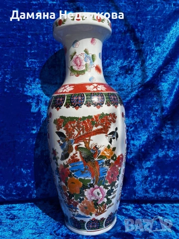 красива голяма китайска ваза без печат 60см., снимка 2 - Вази - 53997948
