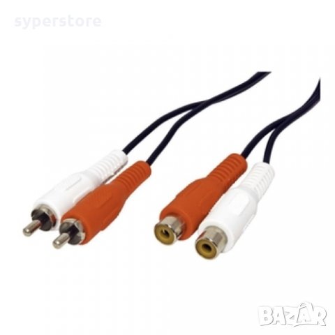Кабел Два Чинча Мъжки към Два Чинча Женски 5 метра Roline Cable RCA 2X M/F