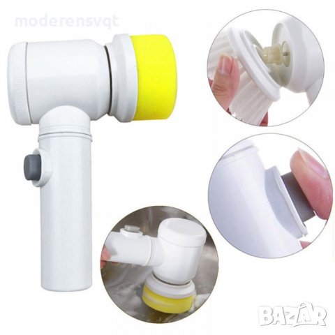 Електрическа четка за почистване 5в1 Magic Brush за кухня,мивка,баня, снимка 5 - Мопове, кофи, четки и метли - 38630176