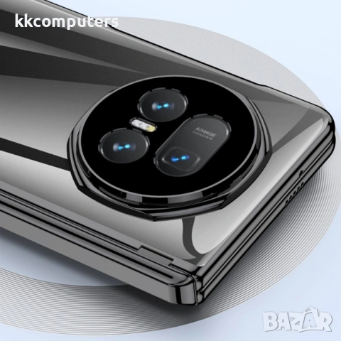 GKK Калъф за Honor Magic V5 5G Ultra Clear Magnetic Hinge с Протектор от Закалено Стъкло – Черен, Зл, снимка 4 - Калъфи, кейсове - 53981762