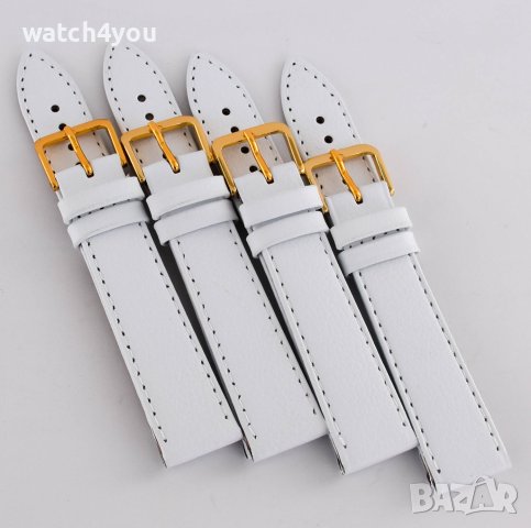 НОВА БЯЛА КАИШКА ОТ ЕСТЕСТВЕНА КОЖА.БЕЛИ КАИШКИ ЗА ЧАСОВНИЦИ.BIALA KAISHKA BQLA KAI{KA WHITE STRAP, снимка 2 - Каишки за часовници - 37700150
